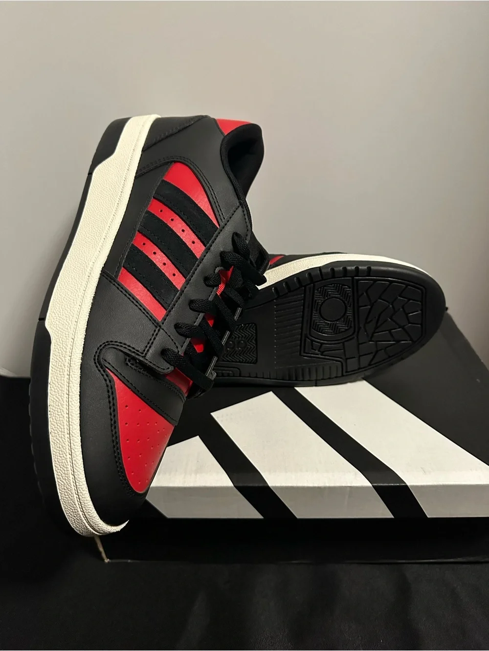 Adidas Break Start Men’s 11.5 Black Red Basketball Shoes JR1440 Brand New w/ Box